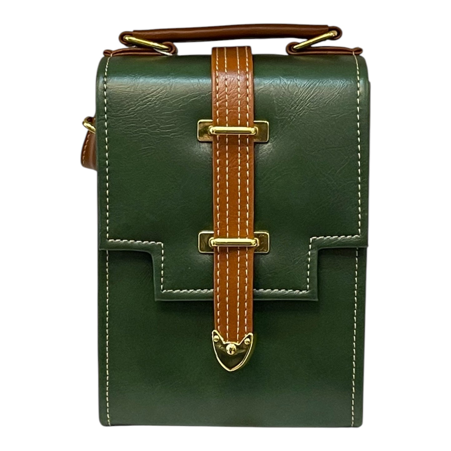 Handmade French Vegan Leather Handbag – Elegant 19x13x9 Design