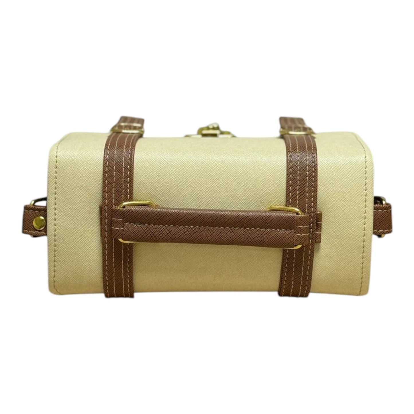 Handmade Two-Tone Vegan Leather Box Bag – Structured Mini Satchel (21×15×9 cm)