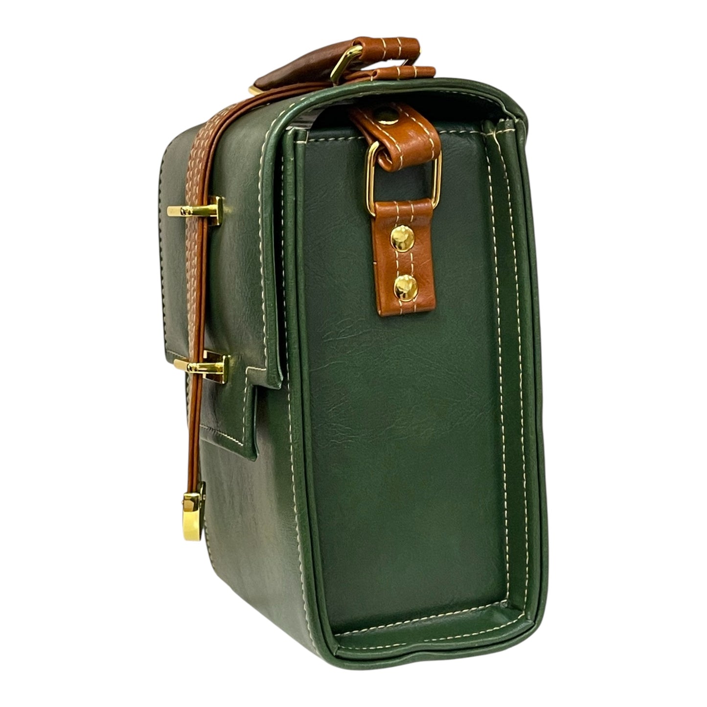 Handmade French Vegan Leather Handbag – Elegant 19x13x9 Design